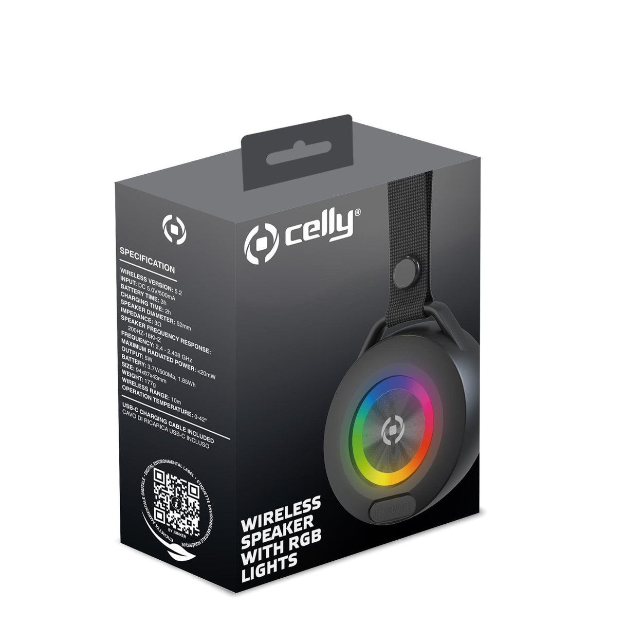 Celly Lightbeatbk Altavoz Portátil Altavoz Portátil Estéreo Negro 5 W