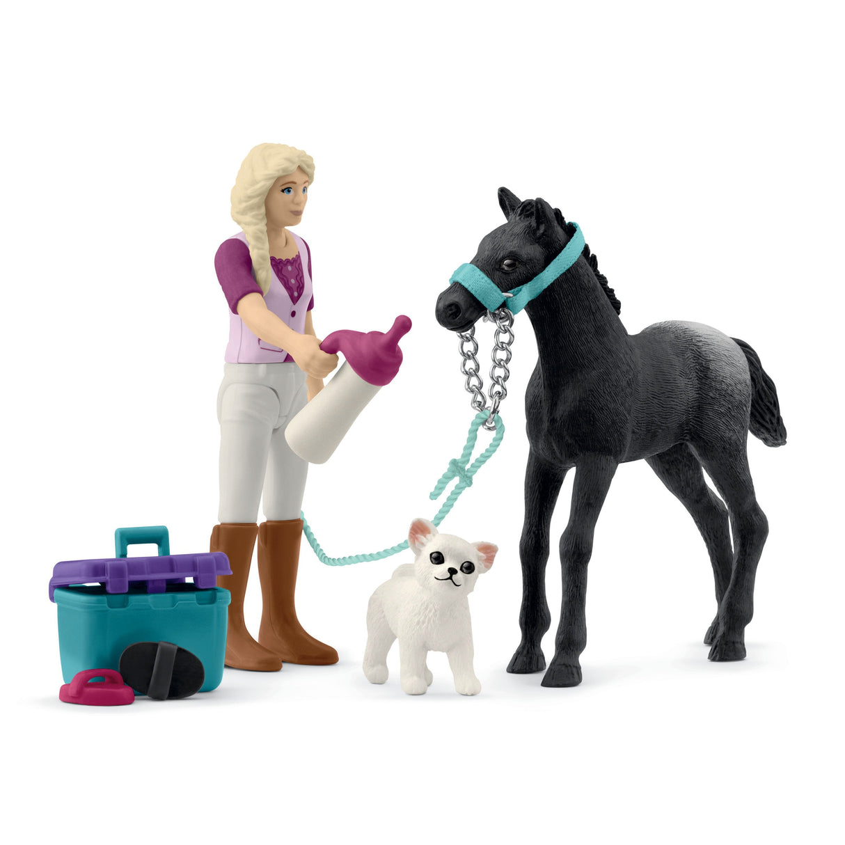 Schleich Horse Club Set De Cuidado Para Potros, Construcción De Juegos   42755