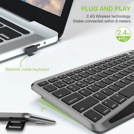 EAN 8059018365375 - Techly ICTB9801TB teclado Universal RF Wireless + Bluetooth QWERTY Inglés de EE. UU. Negro imagen 6