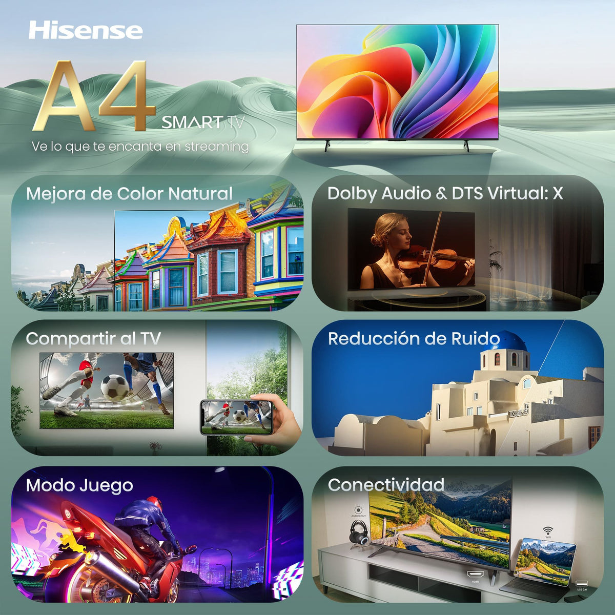 EAN 6942351429205 - Hisense 32A4S 81,3 cm (32") HD Smart TV Wifi Negro 200 cd / m² imagen 3