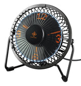 Deltaco Tischventilator M. Led-Uhr Schwarz