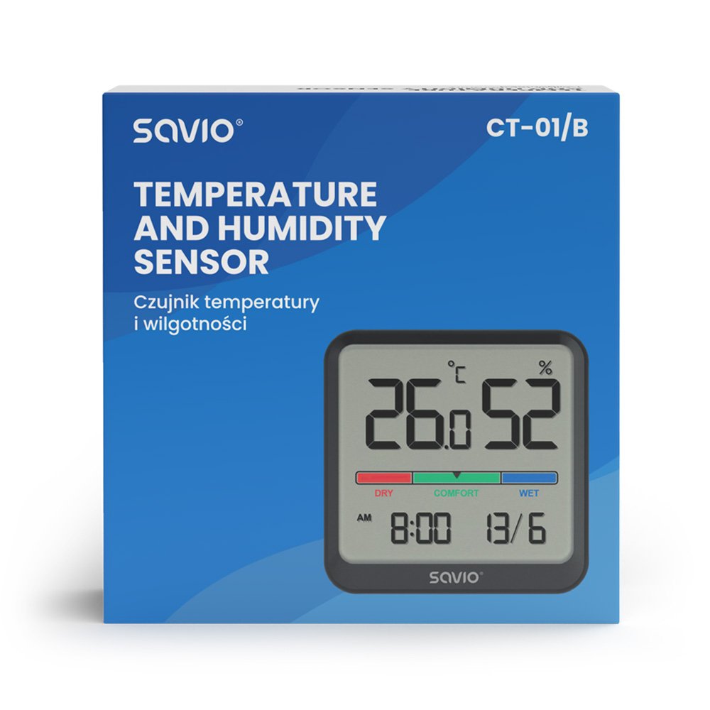EAN 5901986048398 - Savio CT-01/B sensor de temperatura y humedad Interior Independiente imagen 3