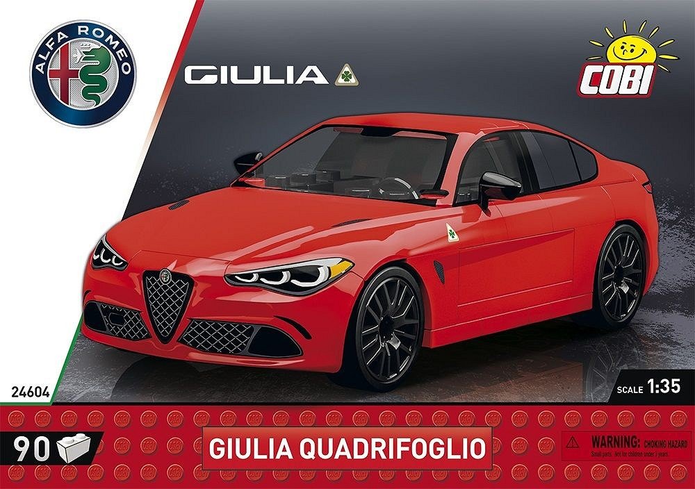 Cobi Alfa Romeo Giulia Quadifoglio, Design Toys Red Cobi-24604