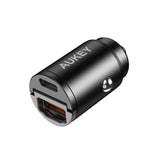 Aukey Cc-A3 Mini Cargador De Coche De Aluminio 2xusb (1xusb C Power Delivery + 1xusb A Quick Charge 3.0) 30w 6a