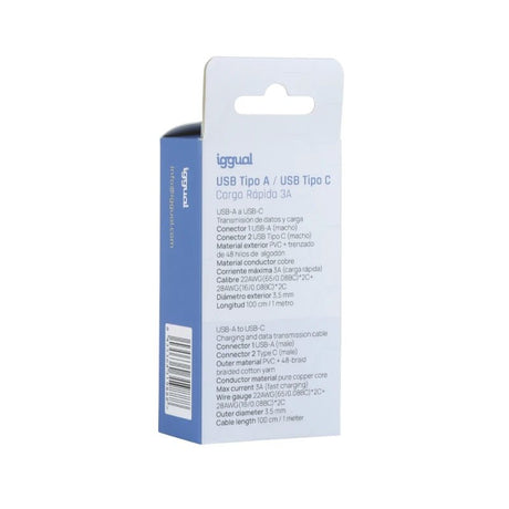 EAN 8435364319888 - iggual IGG319888 cable USB 1 m USB A USB C Negro imagen 5