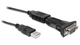 Delock Adaptador Usb 2.0 A Serie Db9 M/M Negro 61460