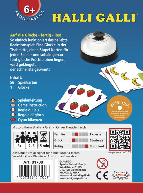 Amigo Halli Galli, Juego De Cartas 01700