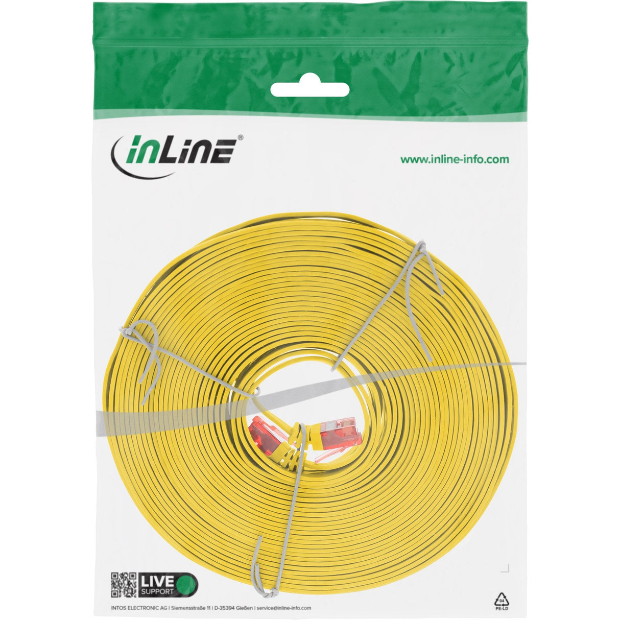 Inline Flat Ultraslim Cable De Red U/Utp Cat.6 Gigabit Ready Amarillo 7m