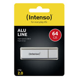 Pendrive Intenso Alu Line 64gb Plateado Usb 2.0