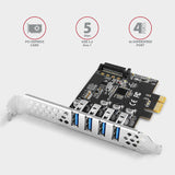Tarjeta Axagon Pceu-43rs Pcie X1 A 4 Usb 3.0