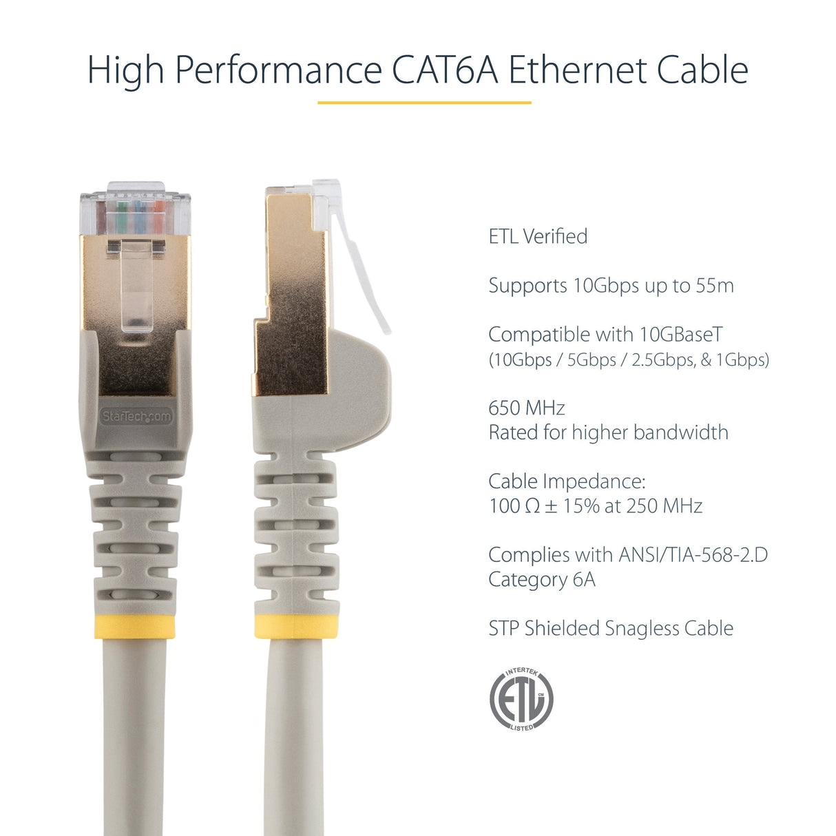 Startech Cable 7m De Red Cat6a Gris Stp
