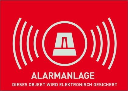 Abus Warnaufkleber Alarm -D- Au1322 148x105mm Au1322