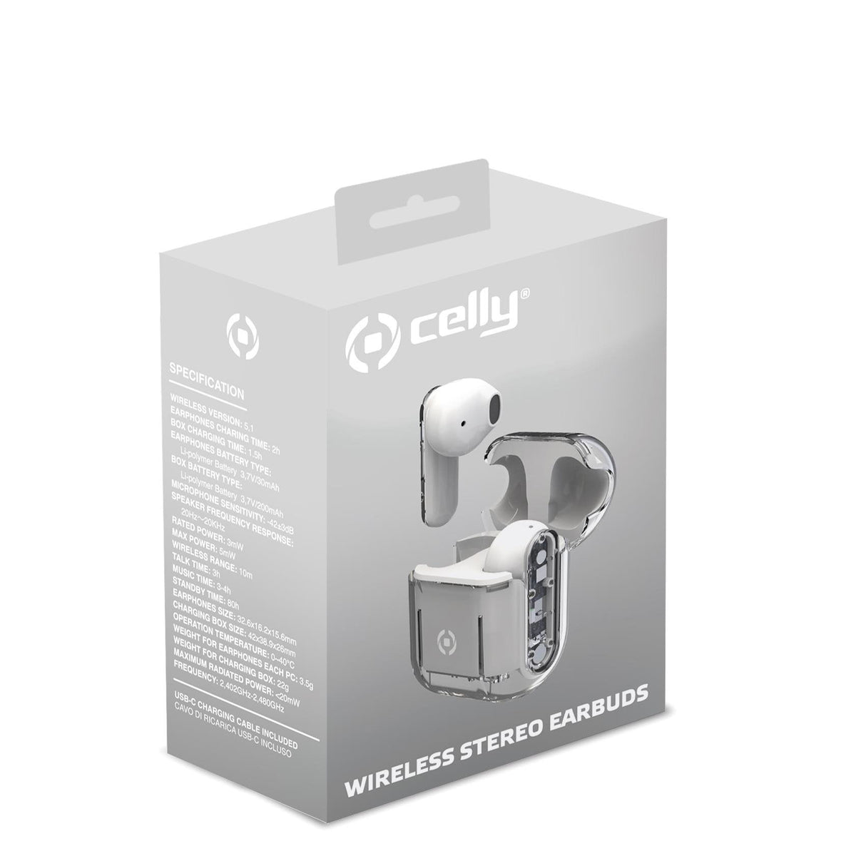 EAN 8021735201960 - Celly SHEER Auriculares True Wireless Stereo (TWS) Dentro de oído Llamadas/Música Transparente, Blanco imagen 3