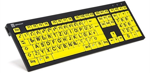 Logickeyboard Xl-Print Negro On Amarillo Inkl.Ll De (Pc Nero)