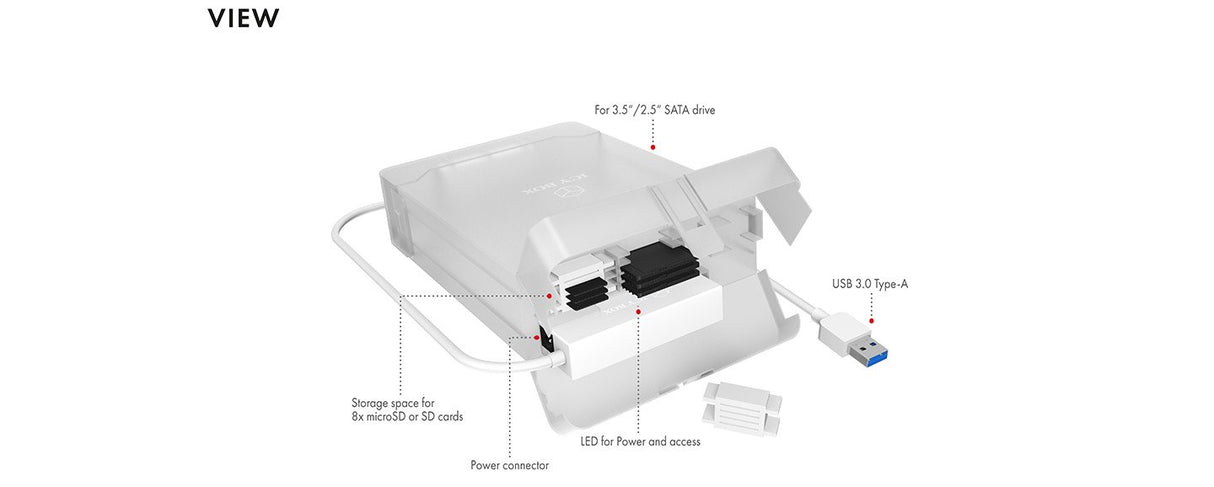 EAN 4250078166658 - ICY BOX IB-AC705-6G USB 3.2 Gen 1 (3.1 Gen 1) Type-A Blanco imagen 3