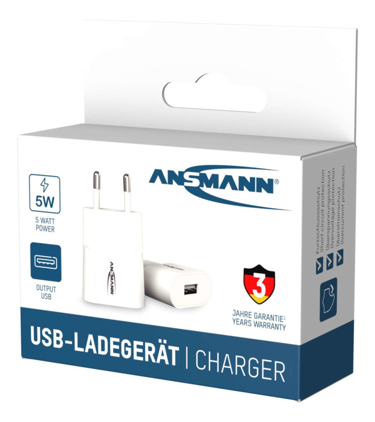 Cargador De Casa Ansmann Hc105w 1xusb 1000ma Blanco