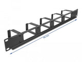 Delock Panel De Gestión De Cables De 19" Con Abertura Y 5 Ganchos 1u Negro