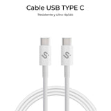 Cable Plus 100w Usb-C/Usb-C 2 M Negro Subblim 100w/ Longitud: 2m/  Usb-C &Harr; Usb-C/ Pd 3.0 Y Qc 3.0,