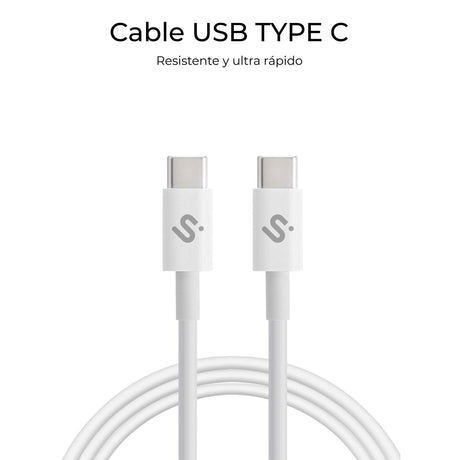 EAN 8436586743598 - SUBBLIM SUBCAB-C10010 cable USB USB 2.0 USB C Blanco imagen 4