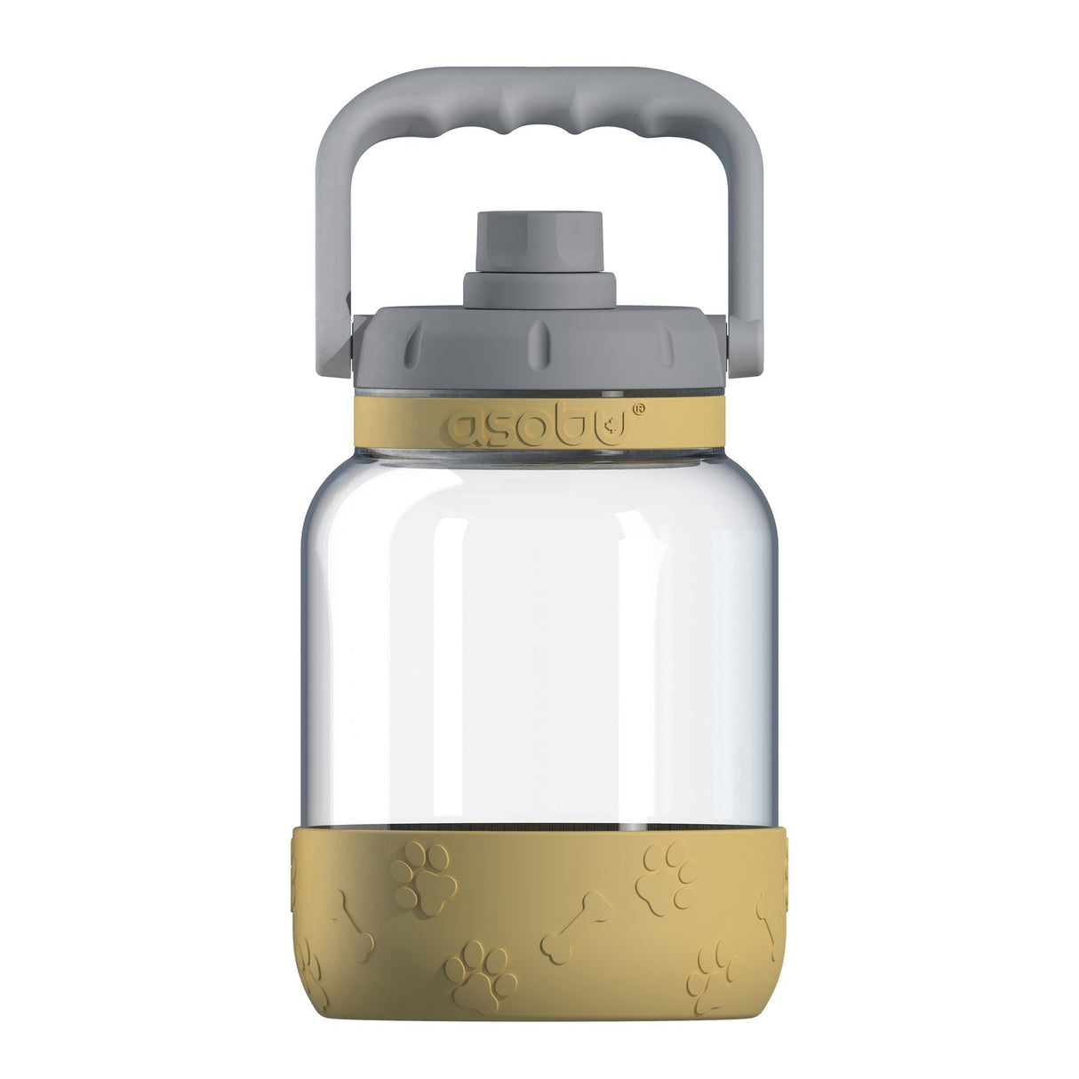 Asobu - The Barkley Dog Bowl - Tritanflasche 1 Liter Con Hundenapf Senfgelb