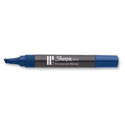Sharpie Marcador Permanente W10 Punta Biselada Azul -12u-