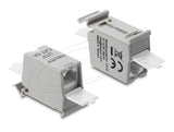 Rj45 Kupplung Cat.6a Dual Buchse Zu Buchse Für Hutschienen Montage Grau