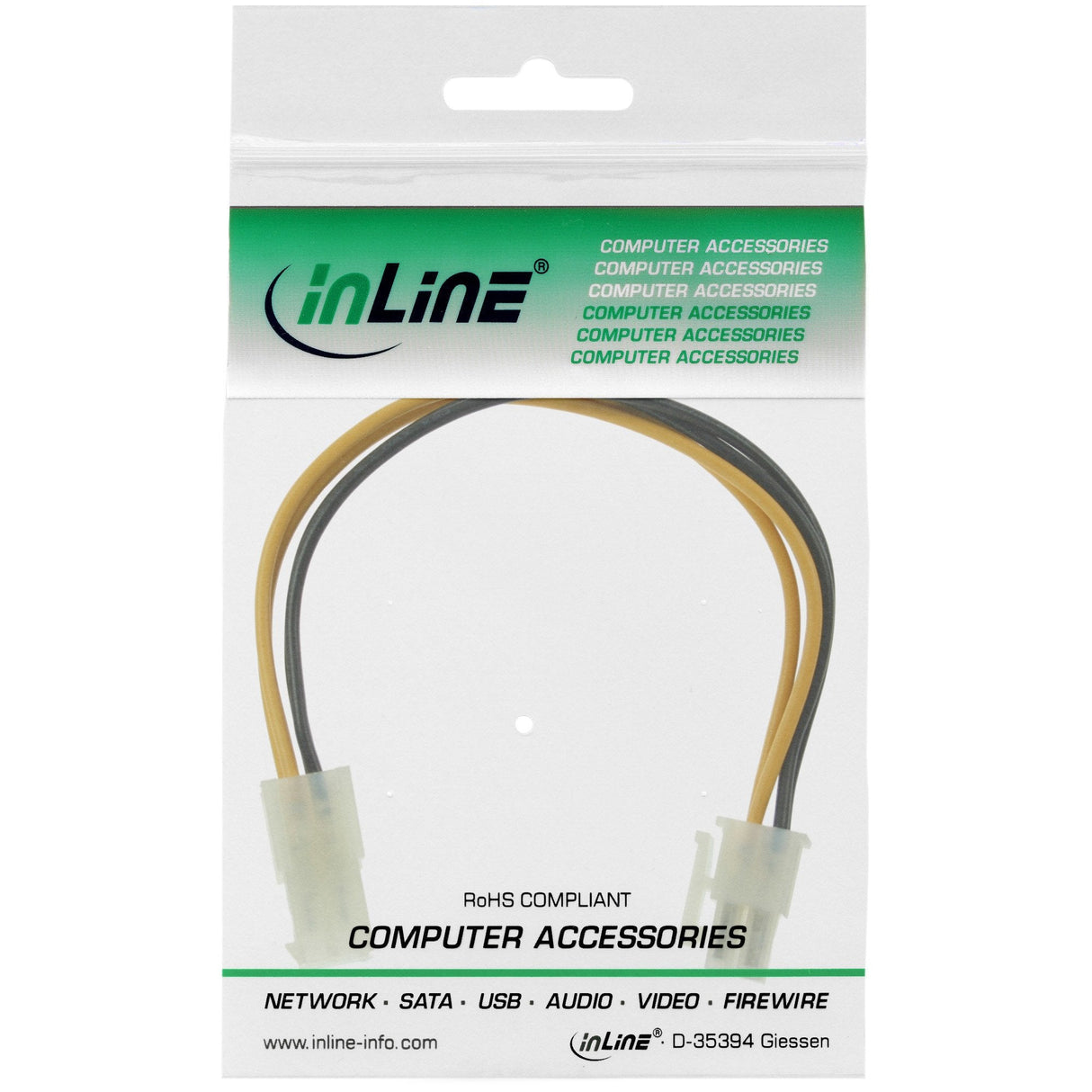 Inline Power Extension Placa Base Interna P4 4 Pines Macho A Hembra 0,2 M