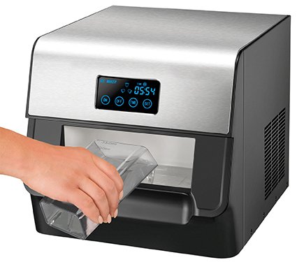 Unold 48955 Máquina De Cubo De Hielo 150 W Máquina Para Hacer Cubitos De Hielo Integrada/Independiente Negro, Acero Inoxidable