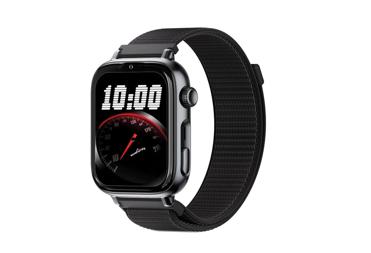 Savefamily Reloj Inteligente Infantil Savewatch Plus 2 - Pantalla Amoled - Carcasa Negra - Correa Tela Negra