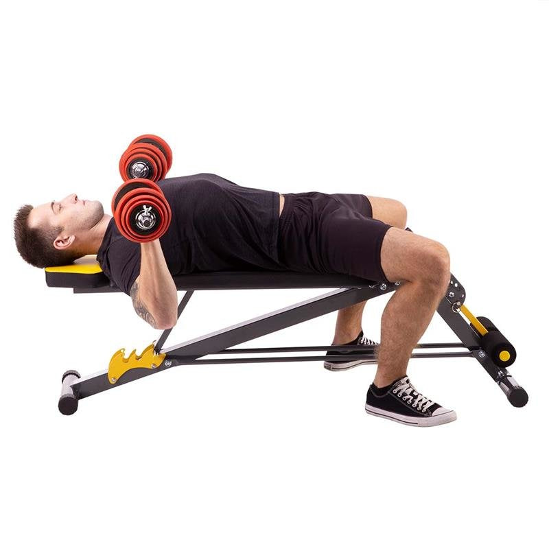 EAN 5907695596557 - HMS Fitness LSR8311 Banco de musculación multiposición Asiento ajustable Hogar Negro, Amarillo imagen 11
