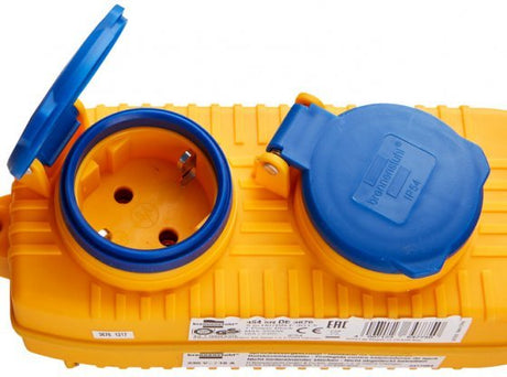 EAN 4007123647750 - Brennenstuhl 1169200010 base múltiple 5 m 4 salidas AC Exterior Azul, Amarillo imagen 3