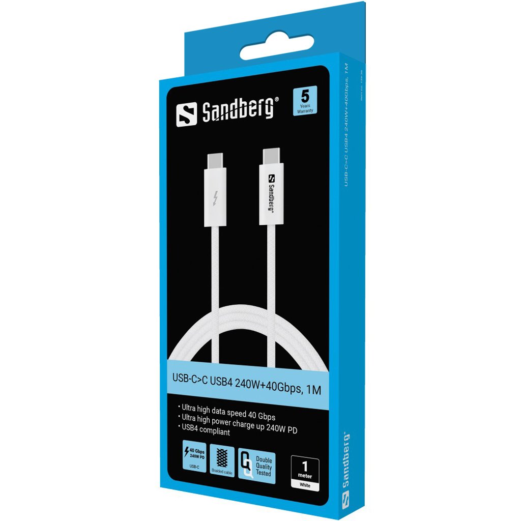 EAN 5705730136566 - Sandberg 136-56 cable USB USB4 Gen 3x2 1 m USB C Blanco imagen 2