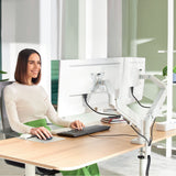 Leitz Ergo Dual Monitor Arm Gris, 1120x110x600