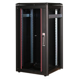 Roline 19-Zoll Netzwerkschrank Pro 22 He, 600x600 Bxt Glastr Schwarz