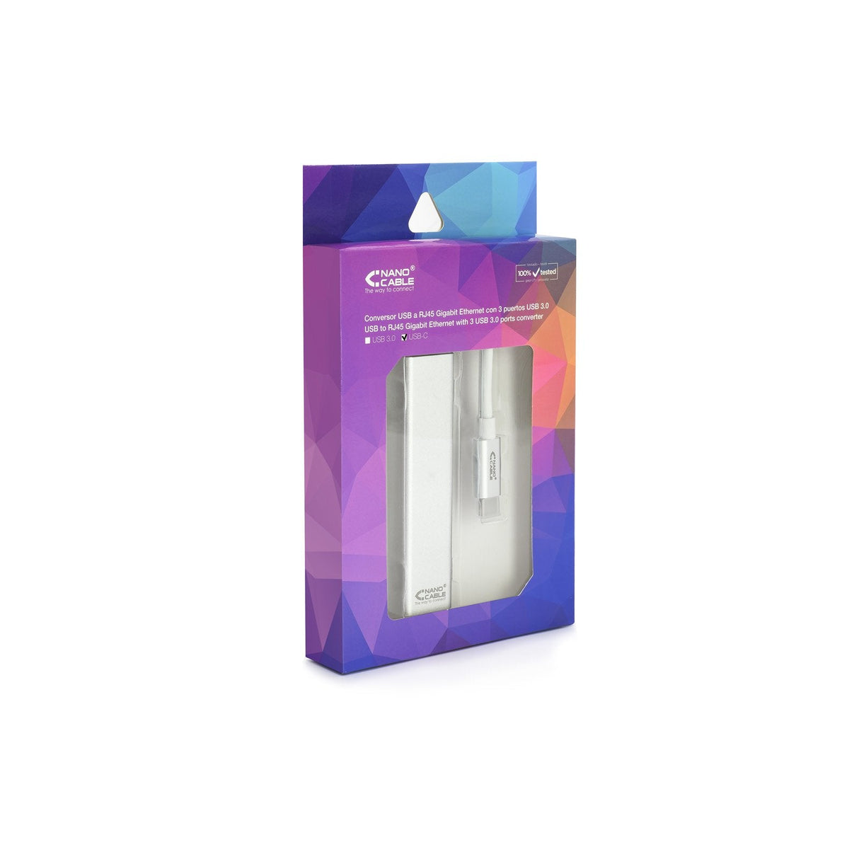 Nanocable Conversor Usb-C A Ethernet Gigabit + 3xusb 3.0 - Aluminio - 15 Cm - Plata