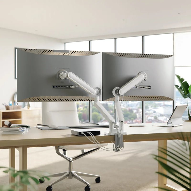 Alogic Glide Flexible Dual Arm Monitor Mount 17-35 White