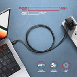 EAN 8595247909404 - Axagon BUCM4X-CM05AB cable USB USB4 Gen 3x2 0,5 m USB C 40 Gbit/s 240 W Negro imagen 4