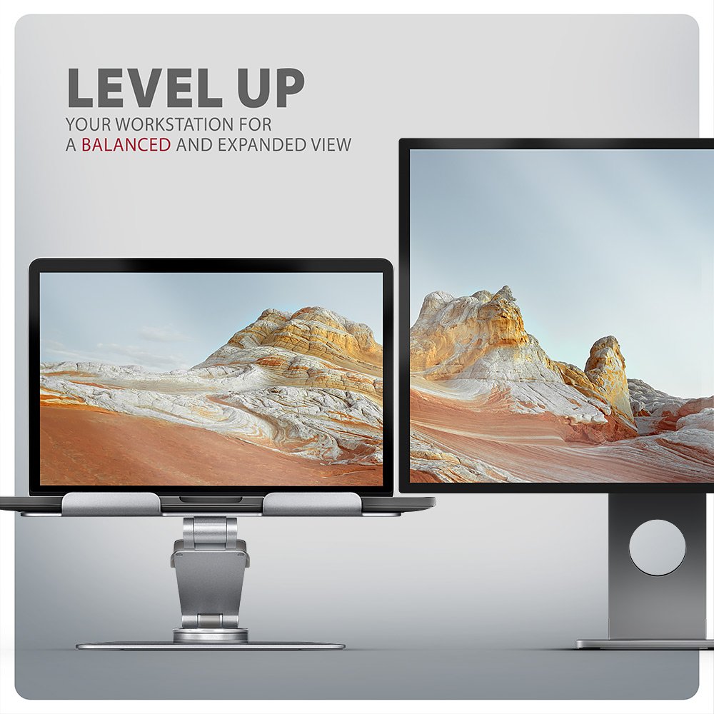 Stnd-Lr Podstawa Do Laptopów Aluminiowa 10-16" Regulowane Katy Nachylenia, Obrót O 360 Stopni