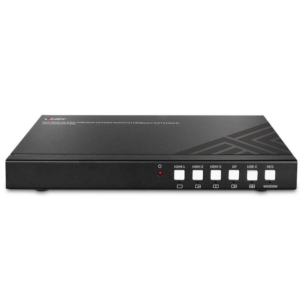 Lindy 38338 Extensor Audio/Video Transmisor De Señales Av  Hdmi Dp Typ-C Inegro