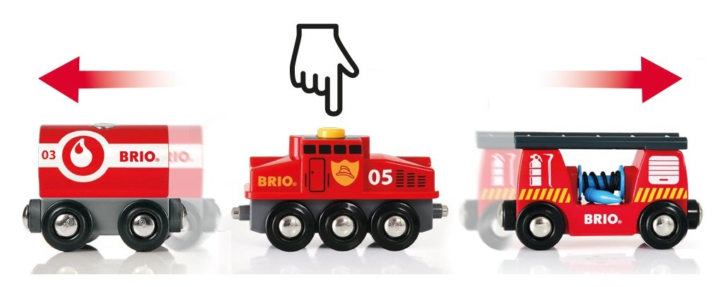 Brio World Camión De Bomberos World, Vehículo De Juguete Rojo/Negro 33844