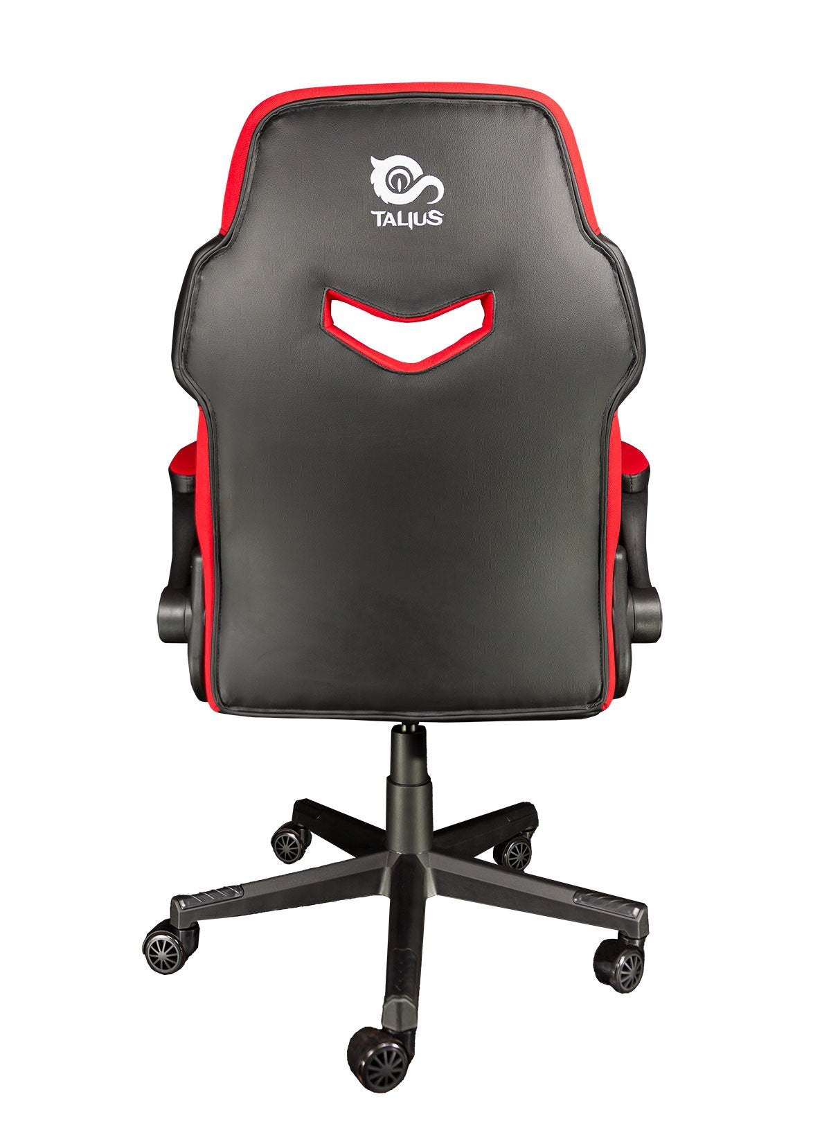 Talius Silla Crab Gaming Negr/Roja, Brazos Fijos, Butterfly, Base Metal, Ruedas 60mm Nylon, Gas C