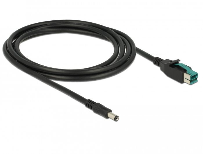 Delock 85498 Cable Poweredusb Macho 12 V > Dc 5,5 X 2,1 Mm, Macho De 2 M Para Impresoras Y Terminales De Punto De Venta