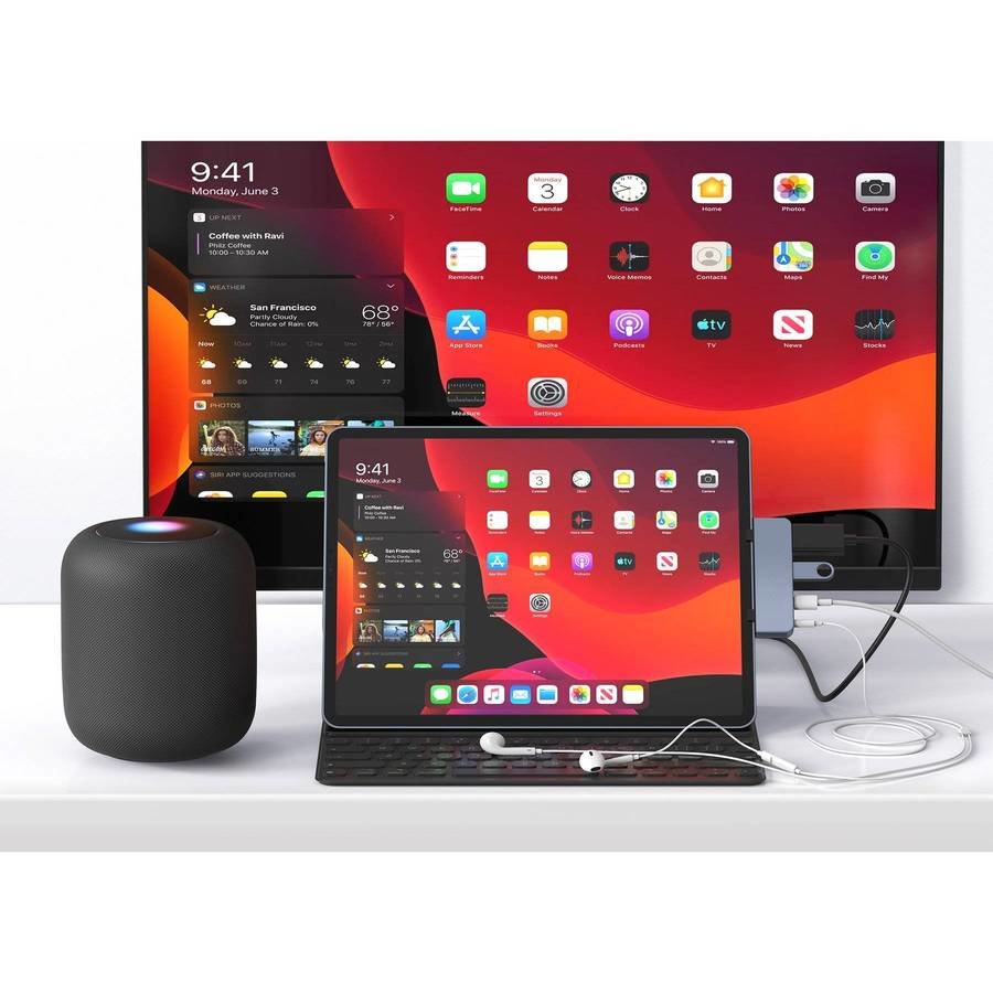 Hub 4-In-1 Usb-C Dock, Dockingstation Hd319e-Gris
