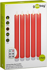 Juego De 5 Velas De Varilla De Cera Real Led Rojas, Incl. Control Remoto
Solución De Iluminación Hermosa Y Segura Para Muchas Ár