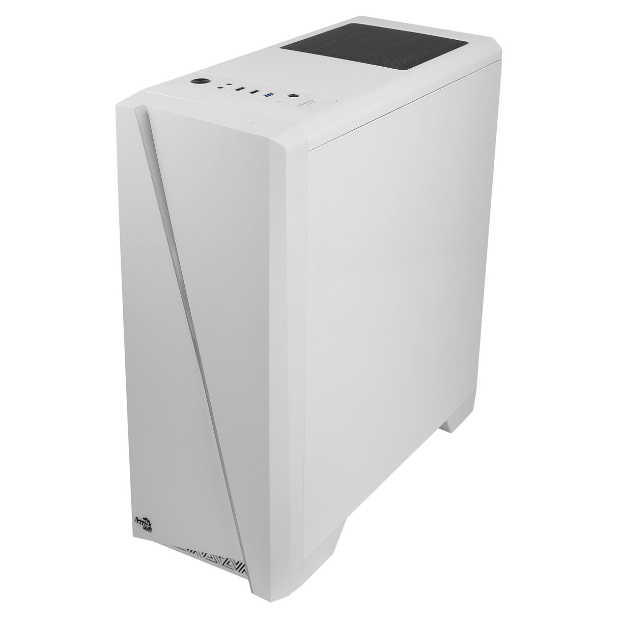 Caja Pc Aerocool Semitorre Cylon White Frontanl Elegante Con Linea De Iluminacion Rgb Lateral Transluciodo Acrilico Lector Sd Y Microsd 198(W)X4