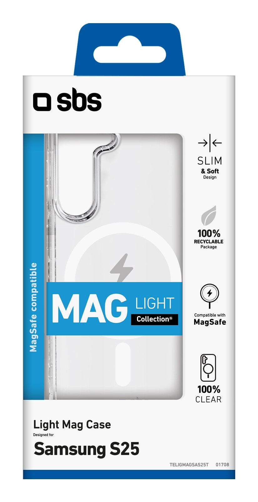 Sbs Light Mag Funda Mit Magsafe Para Galaxy S25 Transparentee