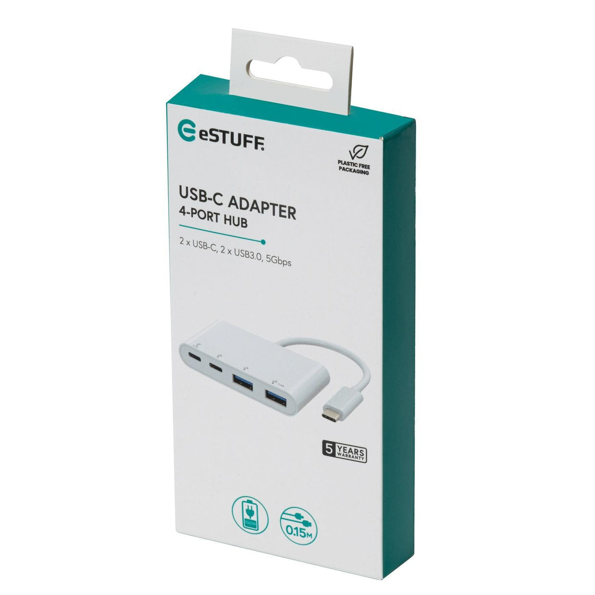 EAN 5704174838180 - eSTUFF ES625002 hub de interfaz USB 3.2 Gen 1 (3.1 Gen 1) Type-C 10000 Mbit/s Blanco imagen 4