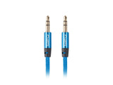 Cable EstãReo Lanberg Ca-Mjmj-10cu-0030-Bl Conectores Jack 3.5mm Macho/Macho Chapados En Oro Cable Tejido Trenzado 3 Metros Azul
