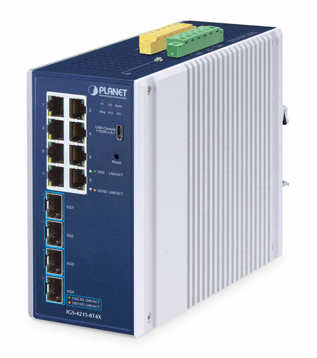 EAN 4711605287807 - PLANET IP30 Industrial L2/L4 8-Port Gestionado L2/L4 Gigabit Ethernet (10/100/1000) Aluminio, Azul imagen 1