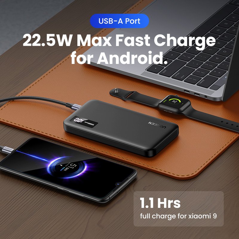 Ugreen 25742 Batería Externa Ión De Litio 10000 Mah Negro